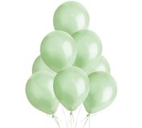 SHATCHI Ballons en latex nacrés de couleur métallique de 30,5 cm pour anniversaire, mariage, baptême, Noël, communion, décoration de fête, vert clair, 10 pièces