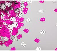 Shatchi CONFETTI-40TH-PINK-2PK-11763 Lot de 2 paquets de 40 confettis roses pour fête d'anniversaire 14 g