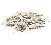 SHATCHI Confettis de table en forme de cœur de 14 g pour mariage, anniversaire, fête des mères, Argenté, 10 mm