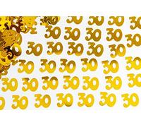 SHATCHI Confettis dorés 28 g pour 30e anniversaire, décoration de table, 12 mm