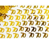 SHATCHI Confettis dorés pour 70e anniversaire - 14 g - Paillettes métalliques - Décoration de table - 12 mm - Shatchi