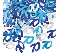 SHATCHI Confettis en feuille d'aluminium métallique à paillettes pour 13 à 90 ans-28 g, SHATCHI-359, Bleu/argenté, 12 mm