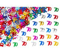 SHATCHI Confettis métalliques pailletés multicolores pour 70e anniversaire - 28 g - Décoration de table - 12 mm
