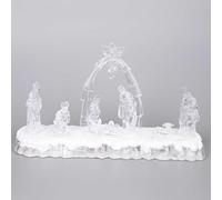 SHATCHI Crèche de Noël Musicale à LED 32 cm - Sculpture en Acrylique à Piles - Décoration de Table de Noël - Motif Ange 2
