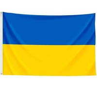 SHATCHI Drapeau national ukrainien de 1,5 x 0,9 m avec œillets - Bannière d'événements sportifs - Décoration pour pub, maison, bureau - Pour supporter les fans de football, 112430
