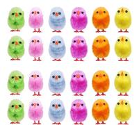 Shatchi Easter-CHICKS-MIX-COLOUR-12 12 Mini poussins moelleux Multicolore Décorations de Pâques Art et Artisanat Accessoires
