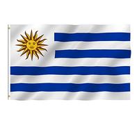 SHATCHI Grand Drapeau National de l'Uruguay 1,5 x 0,9 m de qualité supérieure avec œillets en métal pour Supporters uruguayens d'événement de Football, Accessoire de fête, Rugby Sports, Polyester