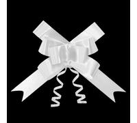 SHATCHI Grands nœuds en ruban de 50 mm/5 cm pour mur de fête, emballages cadeaux, arbres de Noël, mariage, anniversaire, décoration fleuriste, blanc, 40pcs