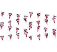SHATCHI Guirlande de fanions Union Jack de 20 m de long avec 50 drapeaux triangulaires pour le sport, les événements royaux, les décorations de fête de rue, pub, barbecue, soutien de la (Lot de 2)