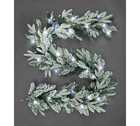 SHATCHI Guirlande de Noël pré-éclairée pour cheminées, Mur, Porte, escalier, Neige, Sapin de Noël, Jardin, Cour avec 50 LED Blanches, 2 m/200 cm