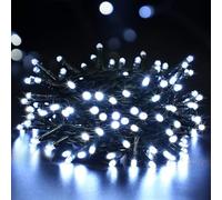 Shatchi Guirlande lumineuse étanche à piles pour intérieur et extérieur avec 50 LED Blanc froid 5 m 8 modes changeants/minuterie/sapin de Noël, mariage, fête d'anniversaire, décoration de jardin