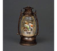 SHATCHI Lanterne de Noël festive à LED avec paillettes - 25 cm - Décoration de Noël - Cadeau - Multicolore - Ovale - 25 x 15 x 10 cm