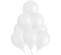 SHATCHI Lot ballons à l'hélium en latex de qualité pour anniversaire, mariage, baptême, Noël, décoration de fête-30,5 cm, blanc, 10 pièces