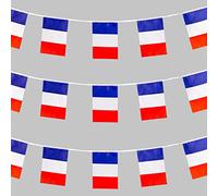 SHATCHI- Lot de 10 fanions de 3 m-Drapeaux de Rugby de la France-Décorations de Jardin en Tissu, SHATCHI-895, Bleu, Blanc, Rouge