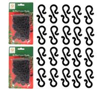 SHATCHI Lot de 108 mini crochets de gouttière noirs en forme de S - Cintres réutilisables en plastique pour décoration de gouttière en plein air et guirlandes lumineuses saisonnières