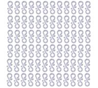 SHATCHI Lot de 108 mini crochets de gouttière transparents en forme de S - Crochets réutilisables en plastique pour décoration de gouttière en plein air et guirlandes lumineuses saisonnières