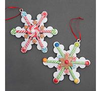 SHATCHI Lot de 2 Flocons de Neige à Suspendre pour Sapin de Noël décoré avec sucettes de Bonbons Décoration Murale pour la Maison, Multicolore, 12 x 12 cm