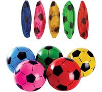 SHATCHI Lot de 20 ballons de football gonflables en PVC pour intérieur et extérieur - 20 cm non gonflés - Assortiment de couleurs
