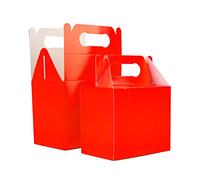 SHATCHI Lot de 20 Sacs à déjeuner en Carton Rouge pour emporter des Repas ou des gâteaux pour Enfants