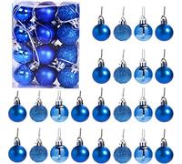 SHATCHI Lot de 24 Boules de Noël incassables à Suspendre pour Sapin de Noël - Brillantes, Mates, pailletées
