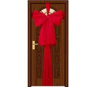 SHATCHI Lot de 3 nœuds géants en Organza pour Porte d'entrée, Mariage, fête prénatale, décoration d'intérieur, Rouge, 9 m