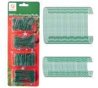 Lot de 300 crochets verts pour décorations de Noël - Tailles assorties pour boules de Noël - Crochets réutilisables pour décorations de Noël faciles