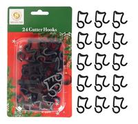 SHATCHI Lot de 48 crochets de gouttière noirs à suspendre pour extérieur - Guirlande lumineuse de Noël - Résistant aux UV et aux intempéries - Clips réutilisables