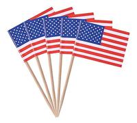 SHATCHI Lot de 50 cure-dents pour cupcakes-Motif drapeau américain-Décorations pour fête à thème patriotique-50 pièces/200 pièces/500 pièces, SHATCHI-1184, multicolore, 200pcs
