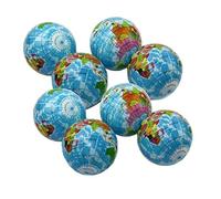 SHATCHI Lot de 6 Boules de 7 cm en Mousse pour soulager Le Stress - Motif Carte du Monde - Bleu