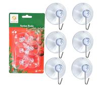 SHATCHI Lot de 6 crochets à ventouse robustes - 43 mm - Réutilisables - Pour cuisine, salle de bain, bureau, décorations de Noël, panneaux, miroirs, murs