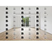 SHATCHI Lot de 6 banderoles métallisées à suspendre pour anniversaire de 13 à 90 ans Noir/argenté/rose/bleu, Taille unique