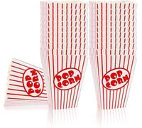 SHATCHI Lot de 80 boîtes à bonbons en carton à rayures rouges et blanches de style rétro pour cinéma, théâtre, soirées cinéma, fête d'anniversaire pour enfants