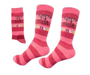 SHATCHI Novelty, Tout Simplement Les Meilleures Chaussettes de ma Tante Femme, Rose, Taille Unique