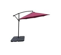 SHATCHI Parasol banane de 3 m avec base en croix et poteau en acier de 48 mm pour jardin, extérieur, plage, terrasse, parasol cantilever, bordeaux