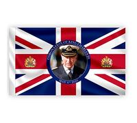 SHATCHI PJ1009 Drapeau Union Jack New King Charles III Potrait britannique Monarque Sovereign Couronnement Célébration Britain Flag Garden Street Pub Décorations extérieures