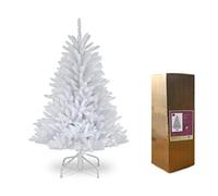 SHATCHI Sapin artificiel de luxe en pin impérial touffu avec branches articulées, pointes de crayon avec support en métal, décorations de Noël pour la maison, blanc, 6Ft/180CM