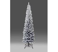 SHATCHI Sapin de Noël Artificiel Fin de 1,4 m à 2,4 m, décorations de Maison avec Pointes Pointues et Support en métal, Flocage de Neige, 1,8 m