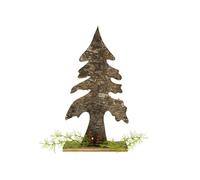 SHATCHI Sapin de Noël en Bois d'écorce de Bouleau sur Pied pour Dessus de Table, cheminées ou rebords de fenêtre Décoration de Noël en Bois 30 cm