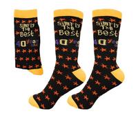 SHATCHI Simply The Best 40 Year Old Chaussettes Fantaisie pour 40e Anniversaire, Cadeau Souvenir Unisexe pour Elle et Lui, Noir/Jaune, Taille Unique Mixte