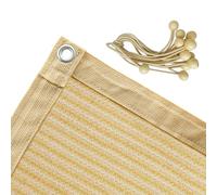 Shatex Tissu d'ombrage 90% - 3 x 4,9 m - avec œillets - pour pergola, auvent, blé, 12 Boules élastiques