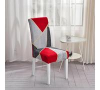 Shatss Housse De Chaise Rouge, Gris, Noir Universel Housse pour Chaise, Amovible Lavable Extensible Housses De Chaise De Salle À Manger, Moderne Couvre Chaise Protege Chaise Decoration 8 Pièces