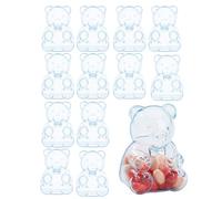 Shatterproof Candy Jar - Cute Bear Jar, Clear Candy Jars for Gummy Coffee Bean Sugar Tea, Gummy Container with Lids, Pantry Container, Candies Containers for Pantry Kitchen Wedding Valentines
