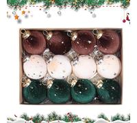 Shatterproof Christmas Ornaments, 12-Piece Velvet Christmas Ball Decorations, 7.09x9.45x2.76 inches, Sturdy Holiday Decor for Thanksgiving Home Indoor Outdoor Party Celebration Display