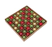 Shatterproof Mini Christmas Ball Ornaments 49pcs | Colorful Holiday Decorations for Trees/Wreaths/Parties | Shiny PS Balls, Lightweight & Sturdy (Red Green Gold)