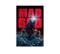 SHAUREWNYY Affiches de Dieu Mad God - Décoration murale vintage - Peinture sur toile pour salon, chambre à coucher - 40 x 60 cm - Style sans cadre