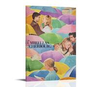 SHAUREWNYY Affiches de film Les parapluies de Cherbourg - Décoration murale vintage - Peinture sur toile pour salon, chambre à coucher, 50 x 75 cm - Style cadre