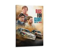 SHAUREWNYY Race for Glory Poster décoratif sur toile Audi Vs Lancia - Décoration murale vintage pour salon, chambre à coucher - 40 x 60 cm - Style cadre