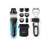 Braun Series 3 Shave&Style 3010BT Rasoir à grille Tondeuse Noir, Bleu