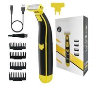 Shaver Men, Wet and Dry Electric Shaver,Men's Electric Shaver Full Body Wash Wet and Dry Double Shave, Ergonomic Body Shaver,Shaver with 4 Types of Limited-Length Combs (Standard + spare blade)