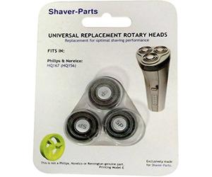 Shaver-Parts Têtes de Rasoir pour Philips HQ167, Set de 3 pièces, Double couronne de feuilles, Rechargeable, Homme, Moderne